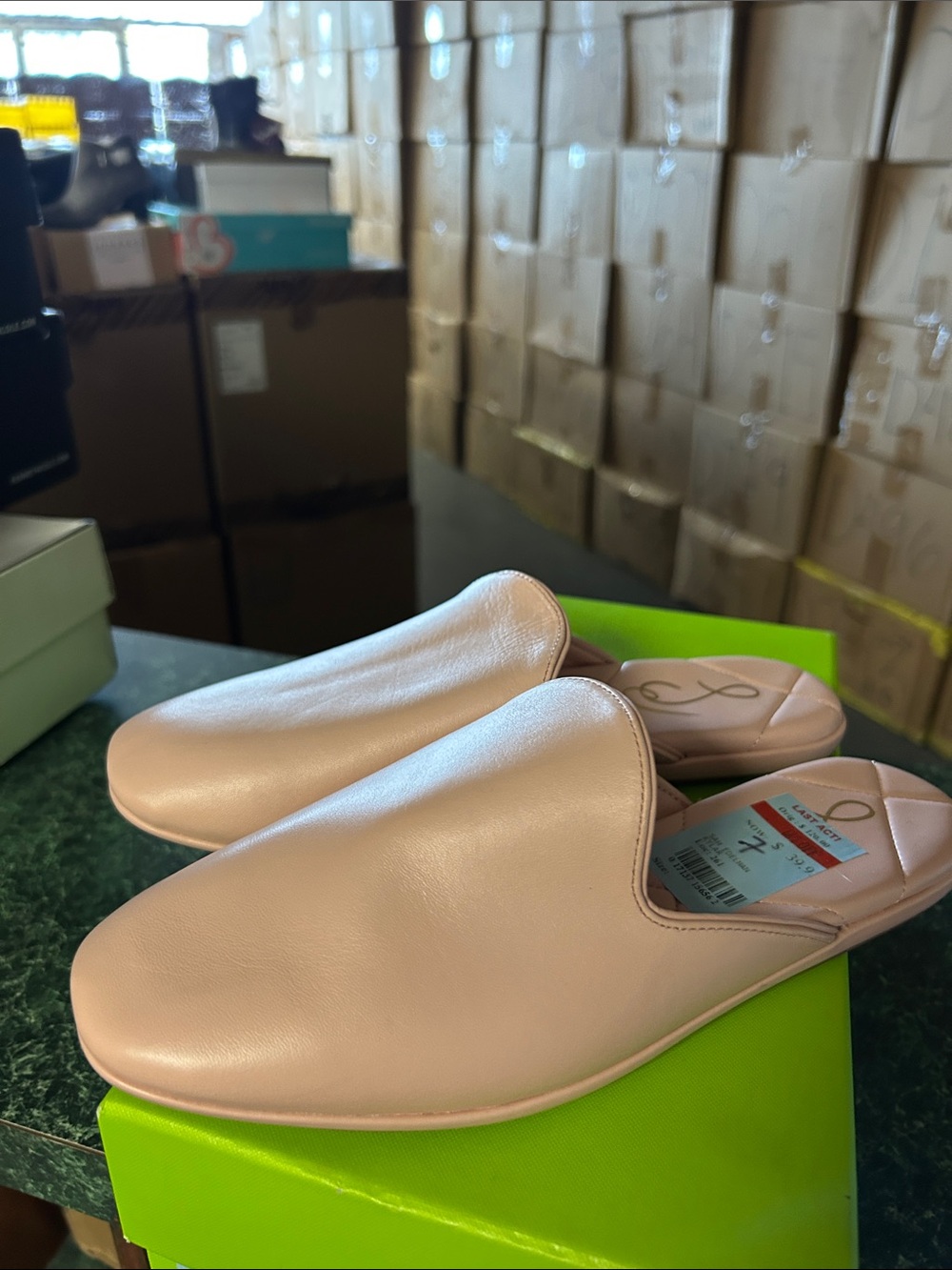 Sam Edelman Blush Pink Leather Slip-On Mule - Picture 4 of 5